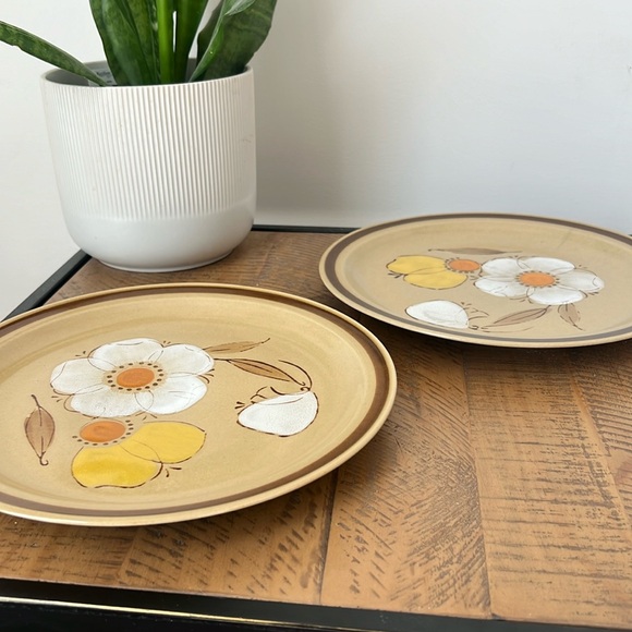 2 Vintage Hearthside Hand Painted Stoneware Dinner Plates - Painted in Japan - Picture 6 of 7